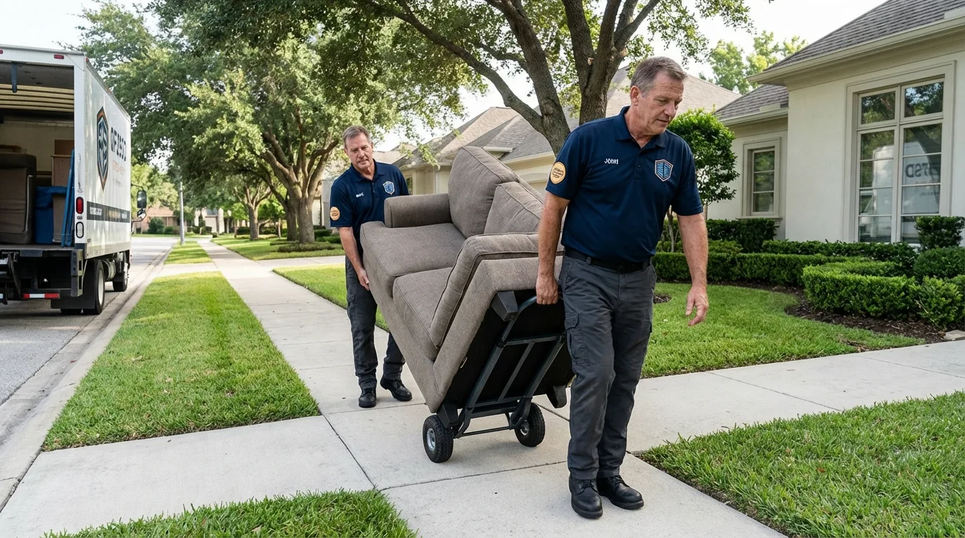 Local residential moving crew loading furniture in Roaring Spring, PA